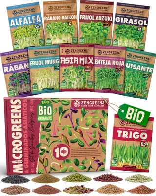 Imagen del producto de ZenGreens® Semillas Eco para Germinar Set 10 Variedades Asiáticas – Germinados