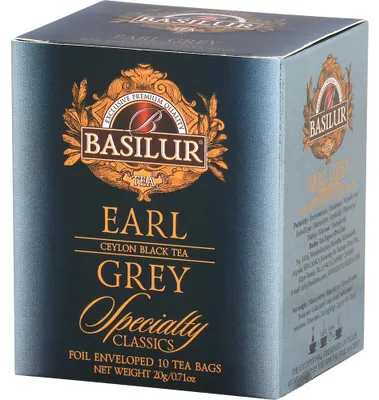 Obrázok produktu pre Basilur Čierny čaj EARL GREY v plechovke, 100 g Čajové vrecúška Čierny čaj black tea