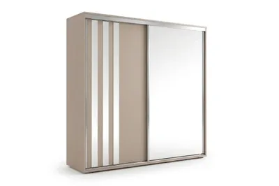 Produktbild von Mia8 Schwebetürenschrank mit Spiegel und 3 dekorativen Lacobel - Kashmir - 150 x 62 x 215 cm