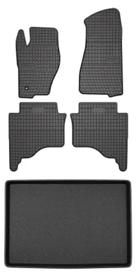 Productafbeelding van Rubberen automatten + kofferbakmat voor Jeep Grand Cherokee III WK 2008-2010 – 5-delig, zwart, op maat – Wielganizator SolidPRO
