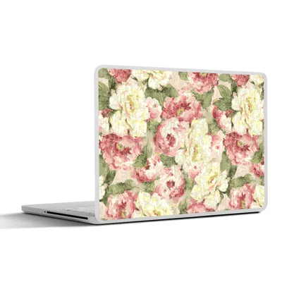 Produktbild von MuchoWow® Laptop Aufkleber Sticker Cover Rosen - Vintage - Muster 32.5x23.5 cm - Sticker für Laptop - Selbstklebend