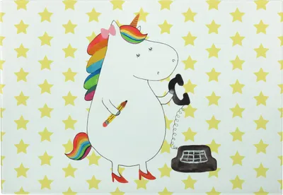 Produktbild von Mr. & Mrs. Panda Hackbrett Einhorn Sekretärin - Weiß - Geschenk, Brotzeitplatte, Unicorn, vesperbrett, Frühstücksbrett, Rechtsanwaltsgehilfin, Glas-Schneidebrett