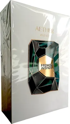 A product box for French Avenue Aether Parfüm unisex.