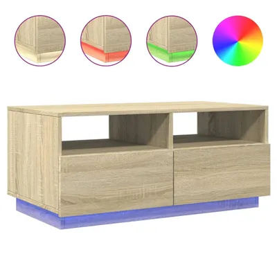 Obrázek produktu pro Konferenční stolek s LED osvětlením dub sonoma 90 x 49 x 40 cm