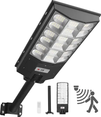 Produktbild von VEVOR Solar-Straßenlaterne 900000 LM, Straßenlampe 12 kW, Solarleuchte mit Dämmerungssensor, LED-Flutlicht mit Bewegungsmelder, IP65, Weitwinkel-Außenbeleuchtung, für Einfahrten & Höfe