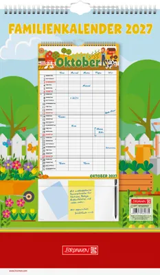 Produktbild von 2027 BRUNNEN Familienkalender 25x41,5cm Graphics