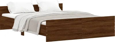 Produktbild von vidaXL Bettgestell mit Kopf- und Fußteil Braun Eiche-Optik 150x200 cm