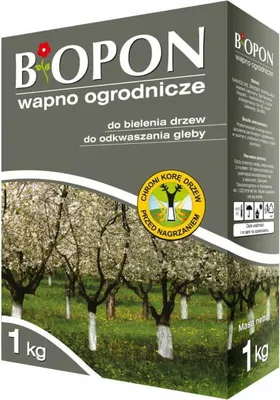 Zdjęcie produktu dla Wapno ogrodnicze do bielenia drzew i odkwaszania gleby BIOPON 1kg