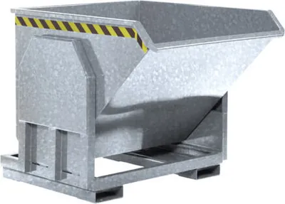 Produktbild von Muldenkippbehälter - 800 l Volumen - Traglast 3.000 kg - Abrollsystem - verzinkt
