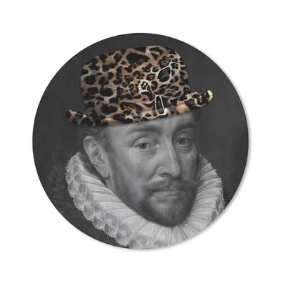 Produktbild von MuchoWow® Mauspad Mousepad Kunst - Wilhelm von Oranien - Pantherdruck 20x20 cm - Mousepads - Maus Mat - Pad - Mausunterlage - Schreibtischmatte
