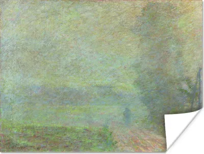 Produktbild von MuchoWow® Poster Weg im Nebel - Gemälde von Claude Monet 80x60 cm - Kunst für zu Hause