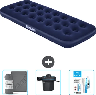 Immagine prodotto di Materasso gonfiabile Bestway - 1 persona - 76 x 185 x 22 cm - Blu - Accessori inclusi