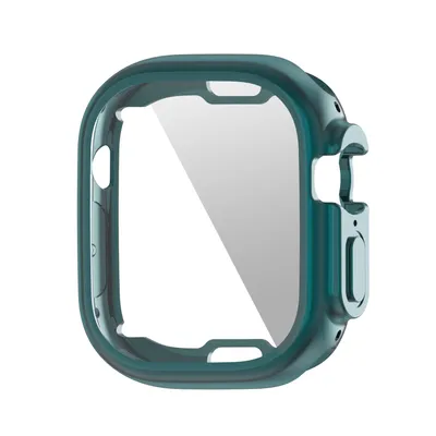 Image de Pour Apple Watch Ultra 1 + 2 49mm 2 en 1 Housse de montre Etuis TPU Cover + film PET Cyan