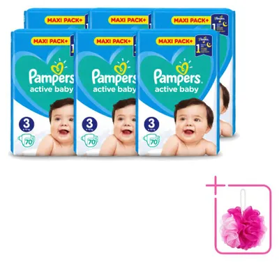 Produktbild von 6 x Pampers Active Baby Windeln Größe 3, 6–10 kg - Sparpackung - 6 Stücke