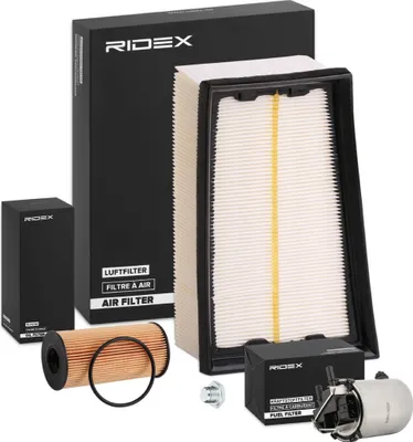 Produktbild von RIDEX Filterset Inspektionspaket Filtersatz für NISSAN Qashqai / Qashqai +2 I (J10, NJ10) Qashqai II (J11, J11)