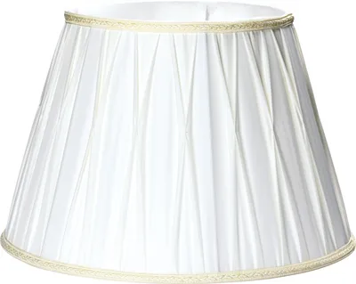 Image de Abat-jour de remplacement Abat-jour en tissu crème blanc Abat-jour pour douille E27 Bord doré avec bordure Tissu (Ø 40cm)