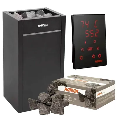 Obrázok produktu pre Súprava saunový ohrievač Harvia Virta 9,0 Kw & Harvia Xenio Cx170, 50 kg kameňov