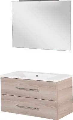 Produktbild von Fackelmann B.CLEVER Badmöbel Set 4-teilig, 90 cm, Braun hell