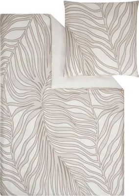 Produktbild von Satin-Bettwäsche - 135 x 200 cm - Beige - Braun - Baumwolle - mit Reißverschluss