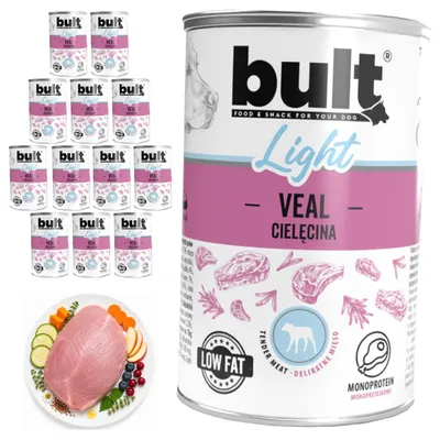Produktbild von BULT | Hundefutter Kalbfleisch - Nassfutter Set 12x400g Dose - Leichtfutter fur Hund