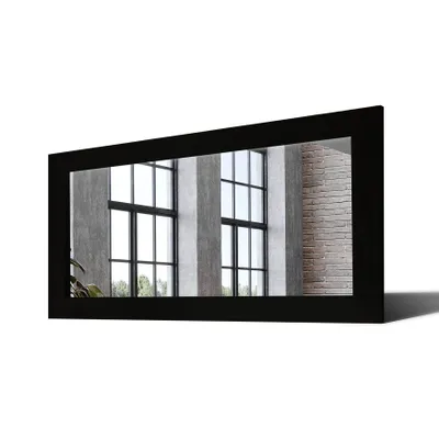 Zdjęcie produktu dla 180x100 Duże lustro w dębowej ramie na ścianę LDR224 Dąb Czarny Gładkie wykończenie
