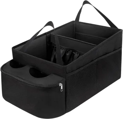 Obrázok produktu pre Auto organizér, na sedadlo, vodotesný, 2 priehradky, s držiakmi na poháre, do auta