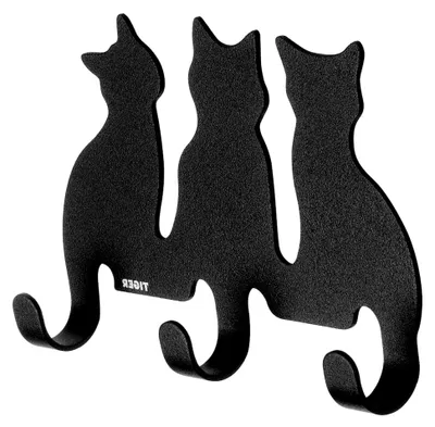 Produktbild von Aufkleberhaken, Metall, Schwarz, 2,2 x 12,5 x 9 cm