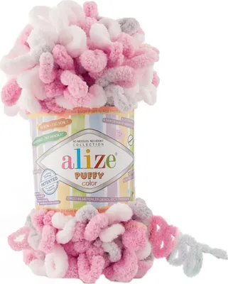 100g Strickgarn ALIZE Puffy Color, 100% Polyester, 6370