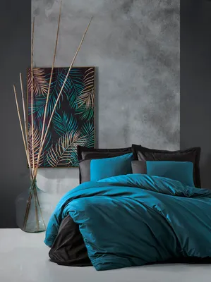 Produktbild von L'Essentiel Linge de Maison, Plain - Petrol Blue, pościel, petrol blue, bawełna, 160 x 220 cm
