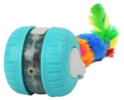 Produktbild von OKWISH Katzenspielzeuge, Automatischer Katzenball, Interaktives Katzenspielzeug, Spielball für Katzen, Elektrisches Spielzeug mit Licht & Geräuschen, Unterhaltung & Bewegung für Katzen, Blau