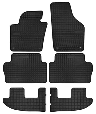 Produktbild von Gummi-Fußmatten für Volkswagen Sharan II 2010-2022 (Minivan) – Schwarz, passgenau – Wielganizator SolidPRO