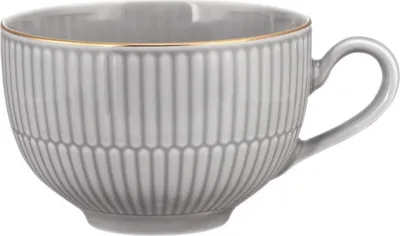Produktbild von Seltmann Weiden Amina silbergrau/Goldrand Milchkaffeeobertasse 0,35 l