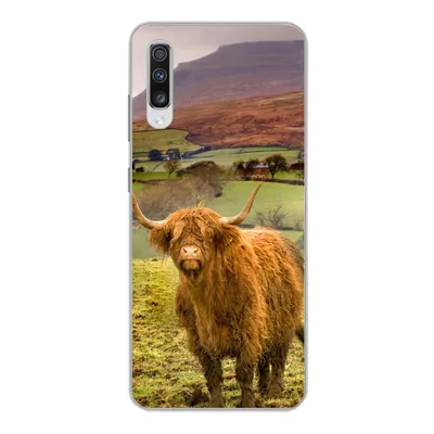 Produktbild von MuchoWow® Handyhülle Schutzhülle Hülle für Samsung Galaxy A70 Schottischer Highlander - Berg - Herbst Silikon Softcase Handy Hülle - Schutzhaube