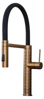 Image de Architek mitigeur évier à douchette mobile cuivre brossé Essebagno