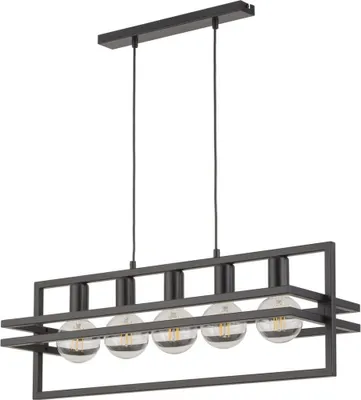 Zdjęcie produktu dla Lampa wisząca dekoracyjna loftowa 5 punktowa industrialna czarna Merci 5xE27 15W Sigma Lighting