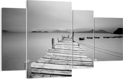 Produktbild von Bild auf Leinwand - Leinwandbild - Brücke See - 120x70cm - Wand Bild - Wanddeko - Wandbilder - Leinwanddruck - Bilder - Kunstdruck - Wanddekoration - Leinwand bilder - Wandkunst - DL120x70-3523