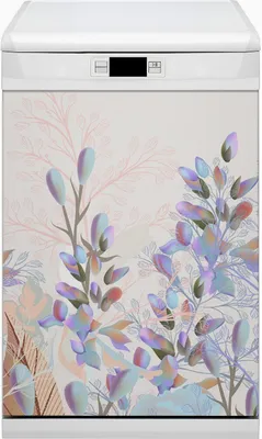 Produktbild von Geschirrspüle Magnet für Spülmaschine Magnetmatte Küche Magnete  Dekorative 45x80 cm  - Pastellblätter