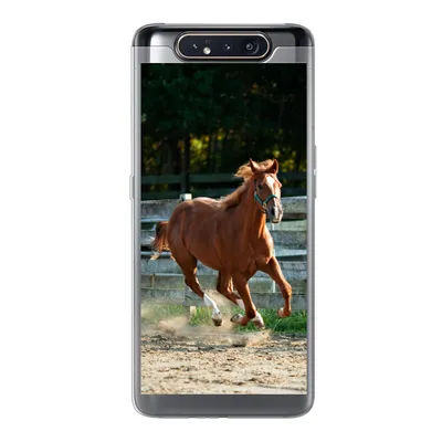 Produktbild von MuchoWow® Handyhülle Schutzhülle Hülle für Samsung Galaxy A80 Pferd - Licht - Sand Silikon Softcase Handy Hülle - Schutzdeckel