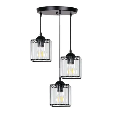 Obrázek produktu pro Závěsné osvětlení GLASSIA - 3xE27, 40W, černé / čiré