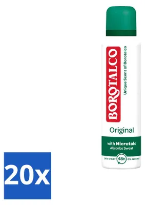 Produktbild von 20 x Borotalco Deodorant Spray Original Active Crystal Talc 150 ml - Vorteilspackung - 20 Stücke
