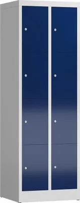 Produktbild von Spind Schließfachschrank 8 Fächer 1800 x 600 x 500 mm Wertfachschrank lichtgrau/enzianblau X-520421
