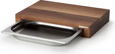 Zdjęcie produktu dla CONTINENTA Schneidebrett mit Schublade, Walnuss 39x27x6 cm 4210 4017167421001 Vorteilset – 2 Stück – inkl. 4 Edelstahl-Trinkhalme