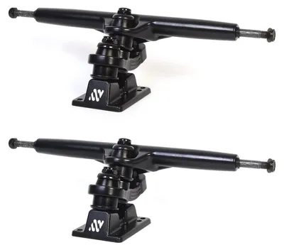 Obrázek produktu pro Sada os pro longboard, černá, s dvojitým kingpinem, délka nosníku 17,8 cm, délka osy 24,7 cm, 2 kusy