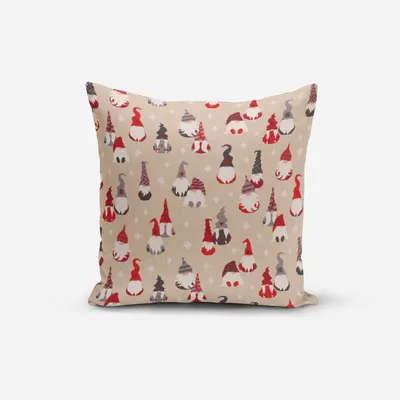 Produktbild von SCHÖNER LEBEN. Kissenhülle Tomte Cosy Family Weihnachtswichtel natur Größe 40x40cm (HxB) 40x40cm (HxB) Größe