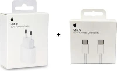 Produktbild von Original Apple  iPhone 15 - 20w Ladegerät + 1m 60w Usb C to C kabel