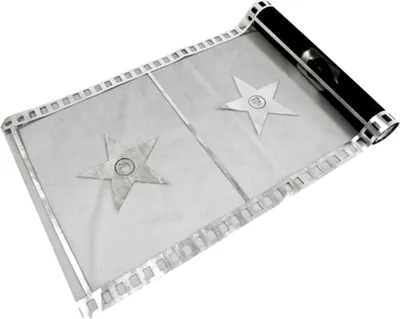 Obrázok produktu pre Organza stolový behúň čierny s motívom kina 28 cm x 5 m – jednotná veľkosť