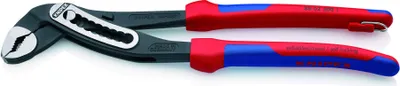 Produktbild von KNIPEX 88 02 300 T BK Alligator® Wasserpumpenzange mit Mehrkomponenten-Hüllen, mit integrierter Befestigungsöse zum Anbringen einer Absturzsicherung schwarz atramentiert 300 mm (SB-Karte/Blister)