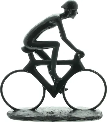 Produktbild von Dekofigur Rennfahrer Polyresin mattschwarz 24x25cm