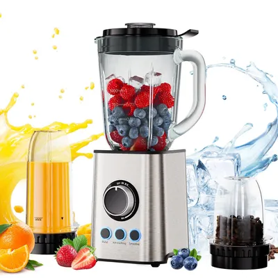 3-in-1 Mixer 1300 W, Glaskanne 1,5 l, 3 Geschw., inkl. 2 Becher