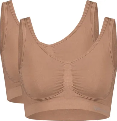 Produktbild von Bamboo Basics Nahtloser BH Nova - Tan - 2-Pack, Farbe:Tan, Größe:S